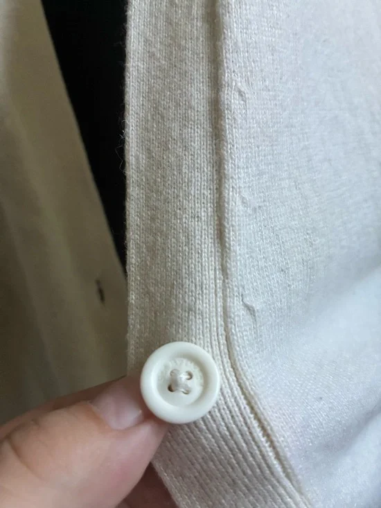 See by Chloé Cashmere Light Cream Button up Bat-Wing Cardigan Size L - Picture 6 of 15